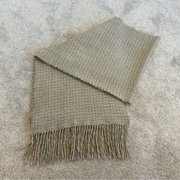 SERGIO Tacchini beige wool woven scarf unisex - Picture 1 of 6